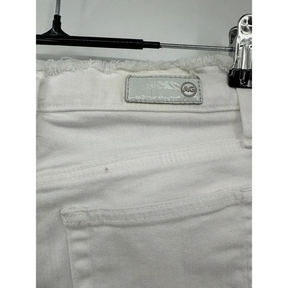 AG 26 The Isabelle High Rise Straight Crop Jeans Womens White Raw Hem PW15738 - Picture 4 of 9